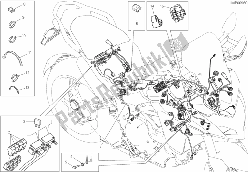 Todas as partes de Chicote De Fiação do Ducati Multistrada 1200 ABS Brasil 2017